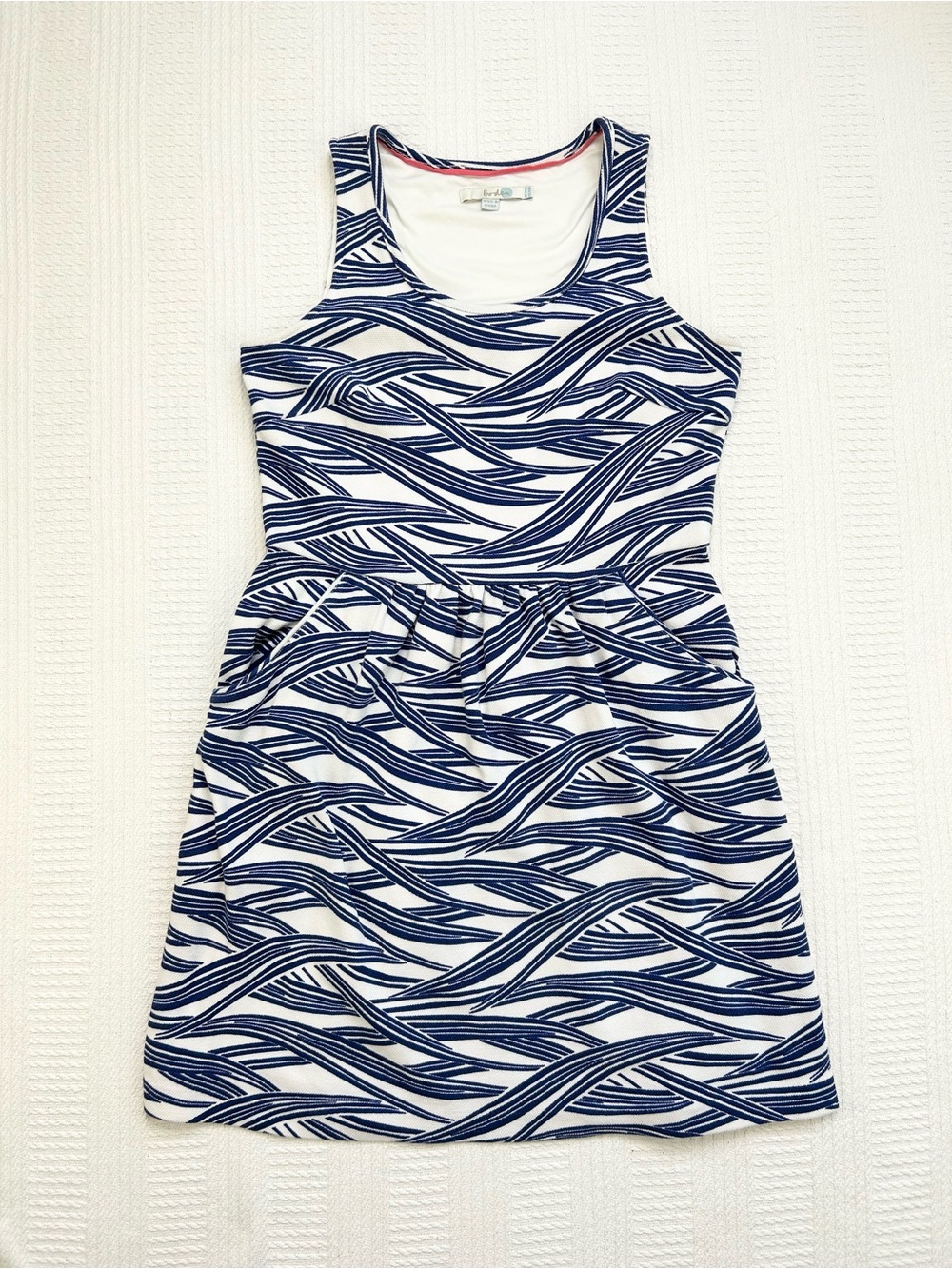 Boden Ellie Ponte Dress Navy & White Size 10R